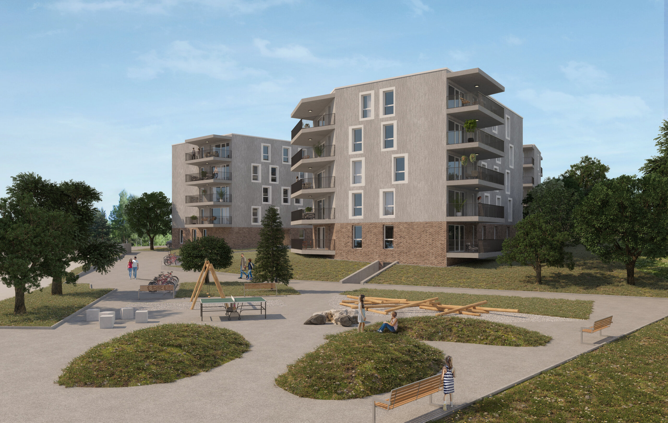 Wohnüberbauung Oelirain Grenchen Aussenvisualisierung | Heiri Architektur und Immobilien AG, Bettlach